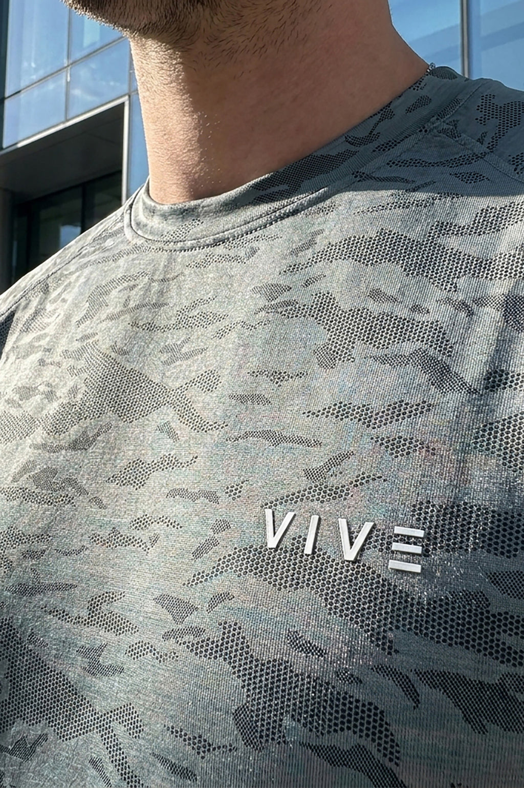 VIVE Activewear Training Tee - Camo Grey