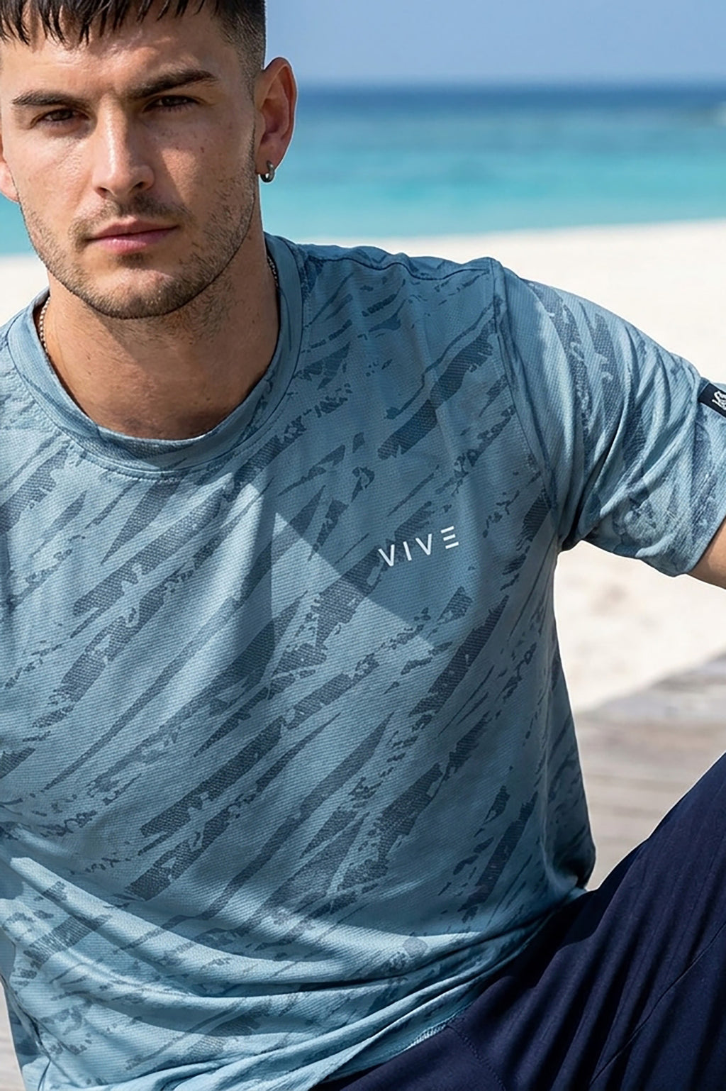 VIVE Performance Steel Blue Activewear Set