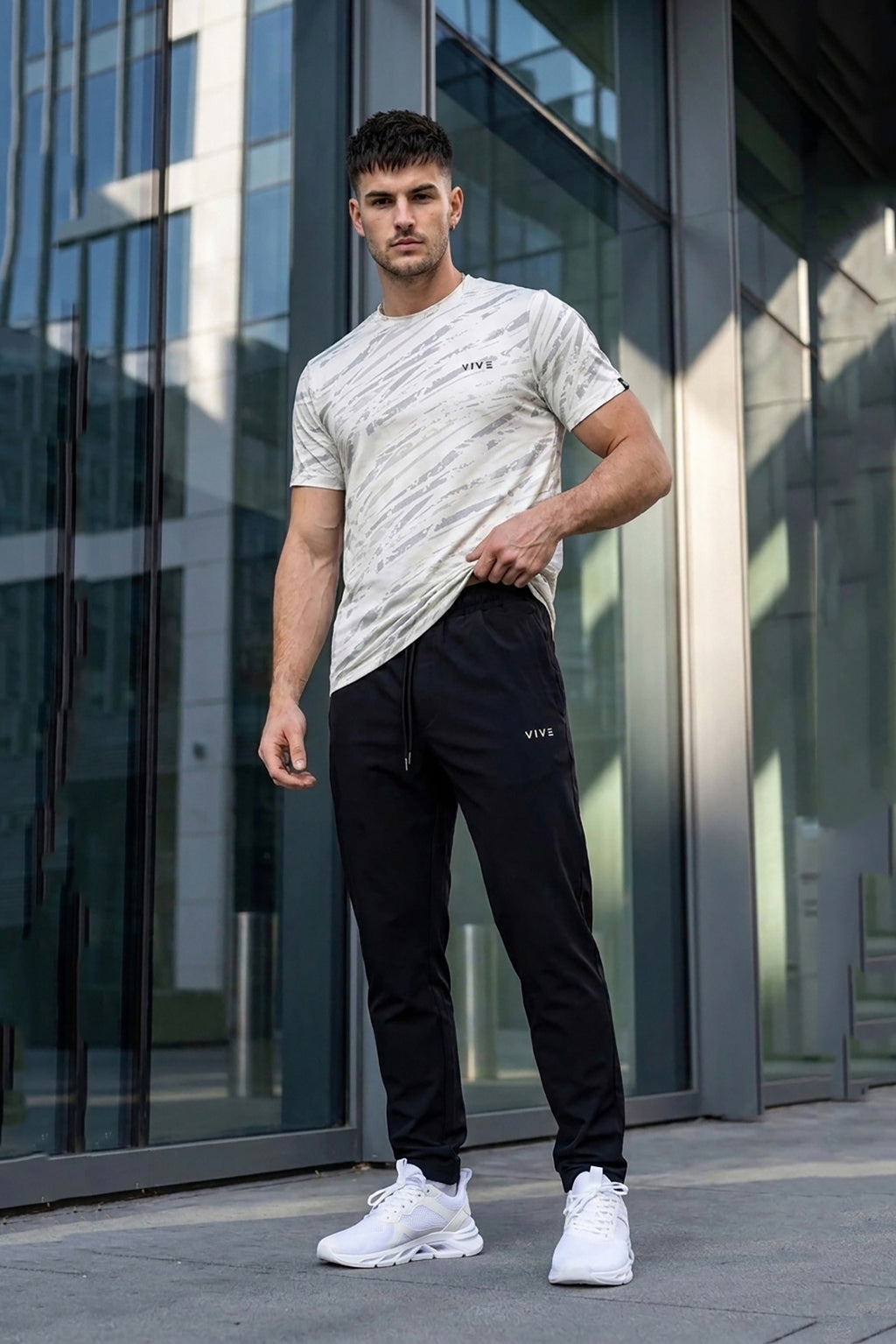 VIVE Off White Performance Activewear Set
