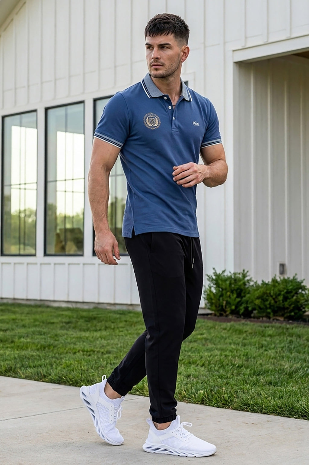 VIVE Heritage Steel Blue Polo Set