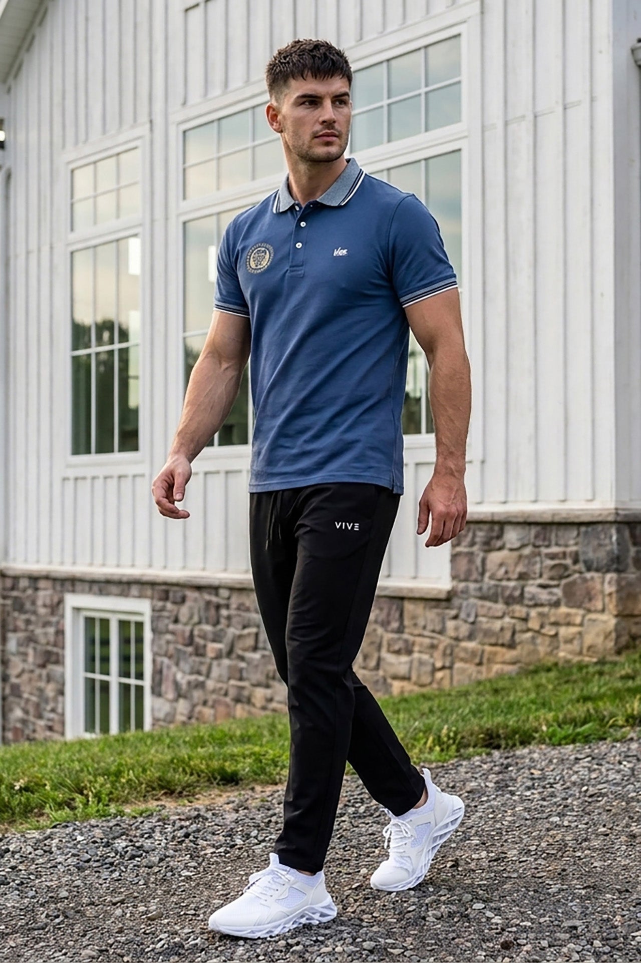VIVE Heritage Steel Blue Polo Set