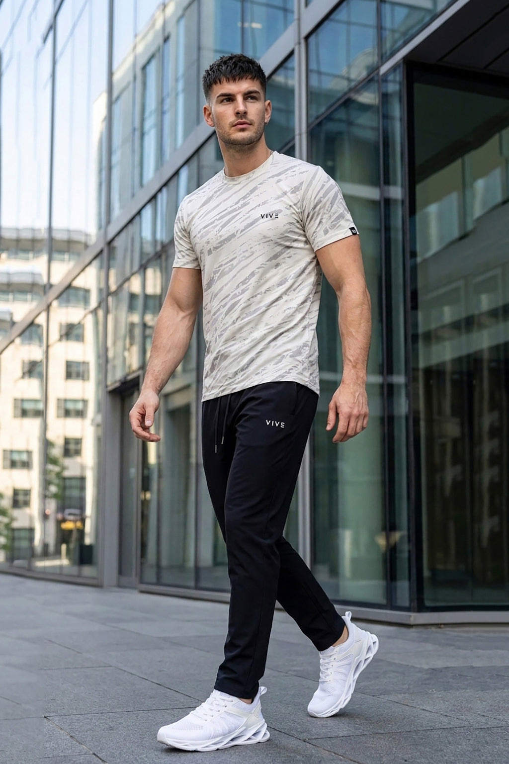 VIVE Off White Performance Activewear Set
