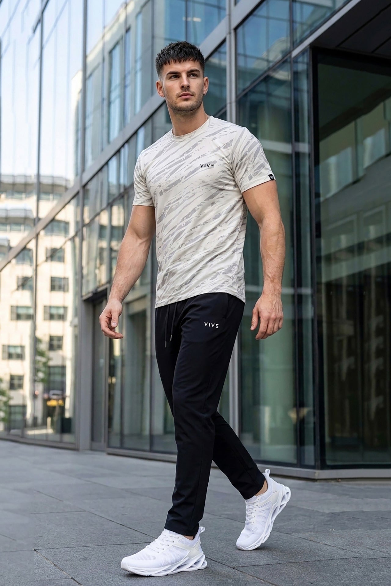 VIVE Off White Performance Activewear Set