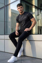 VIVE Black Camouflage Performance Activewear Set