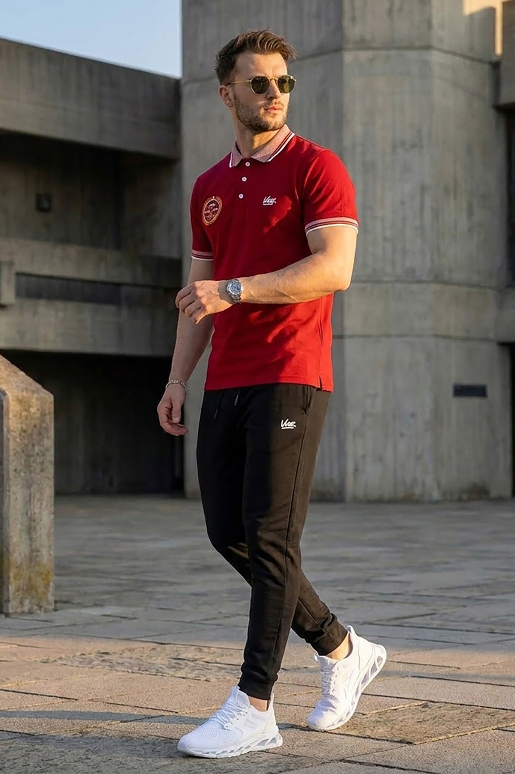 VIVE Heritage Burgundy Polo Set