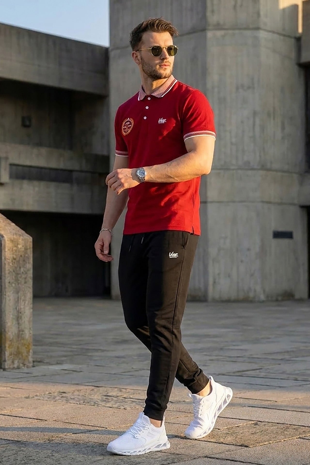 VIVE Heritage Burgundy Polo Set