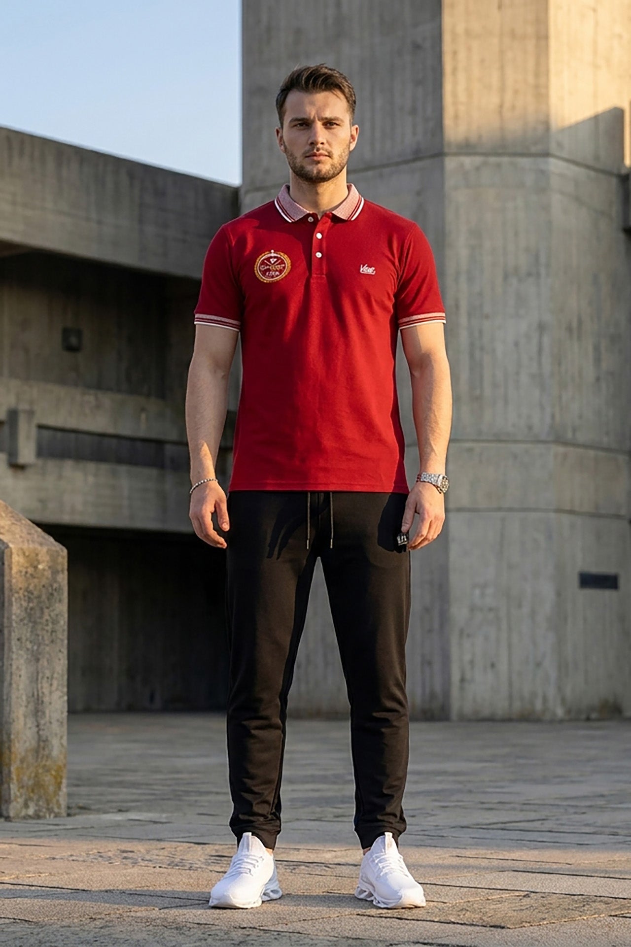 VIVE Heritage Burgundy Polo Set