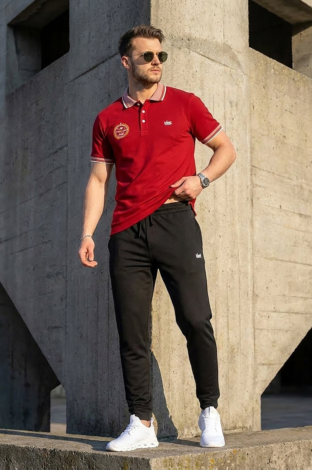 VIVE Heritage Burgundy Polo Set