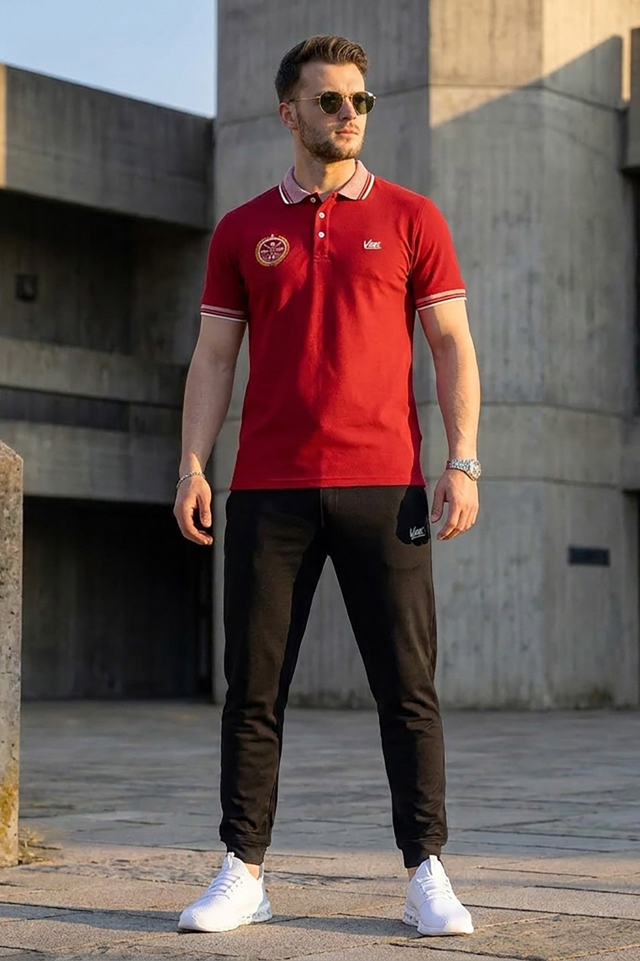 VIVE Heritage Burgundy Polo Set