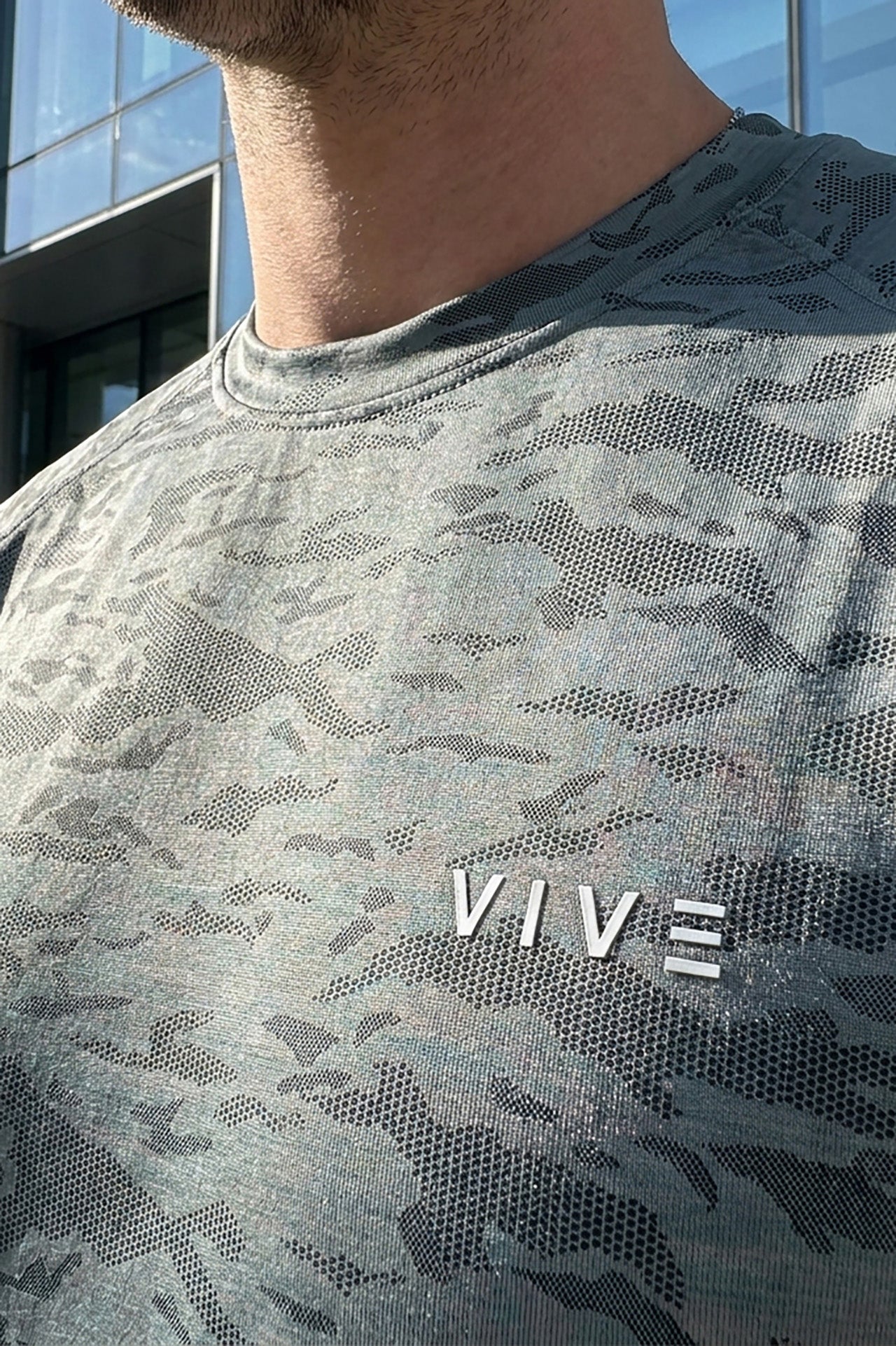 VIVE Grey Camo Performance Activewear Set