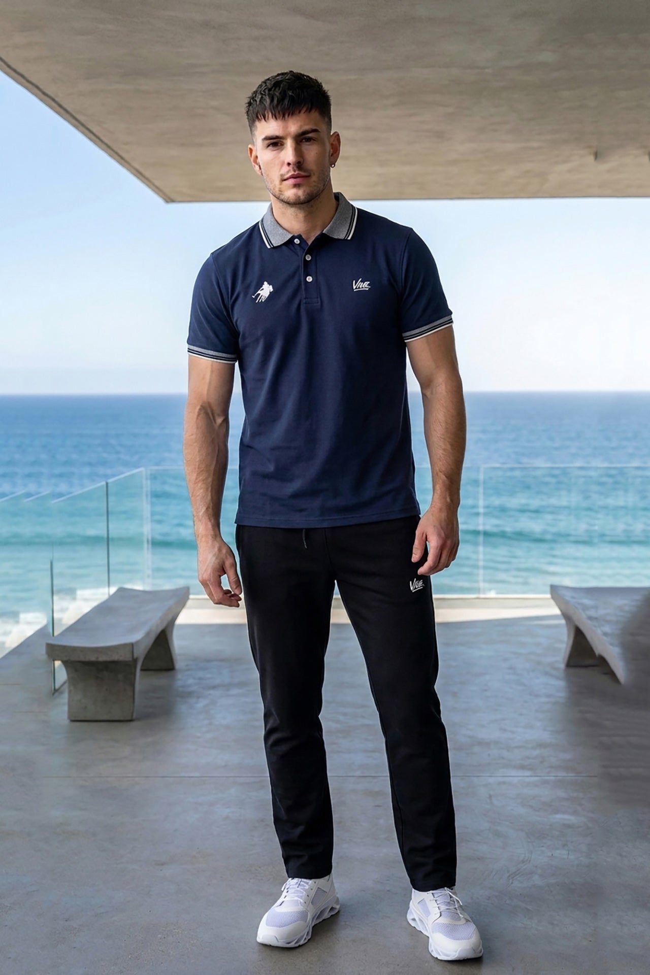 VIVE Heritage Navy Blue Polo Set