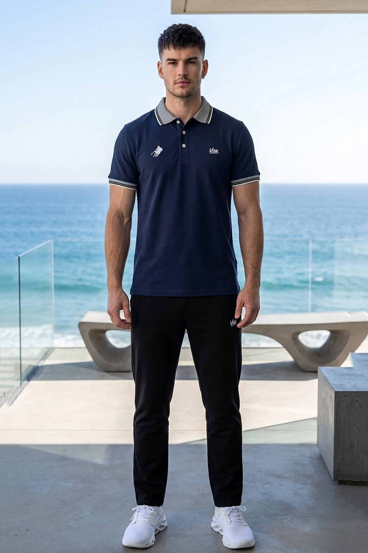 VIVE Heritage Navy Blue Polo Set