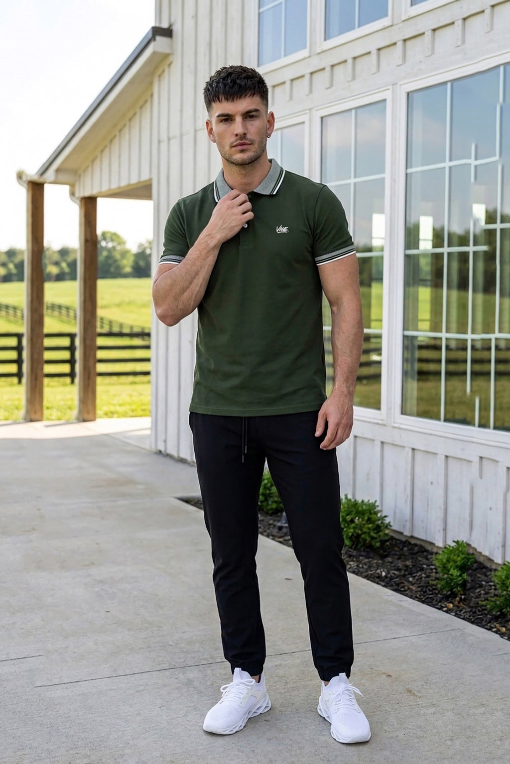 VIVE Heritage Olive Green Polo Set