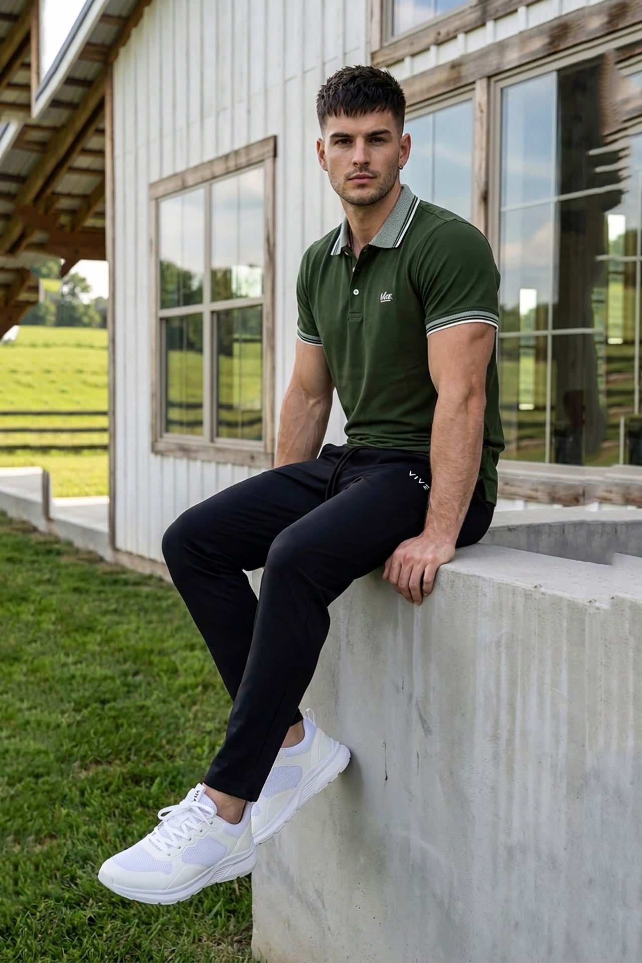 VIVE Heritage Olive Green Polo Set