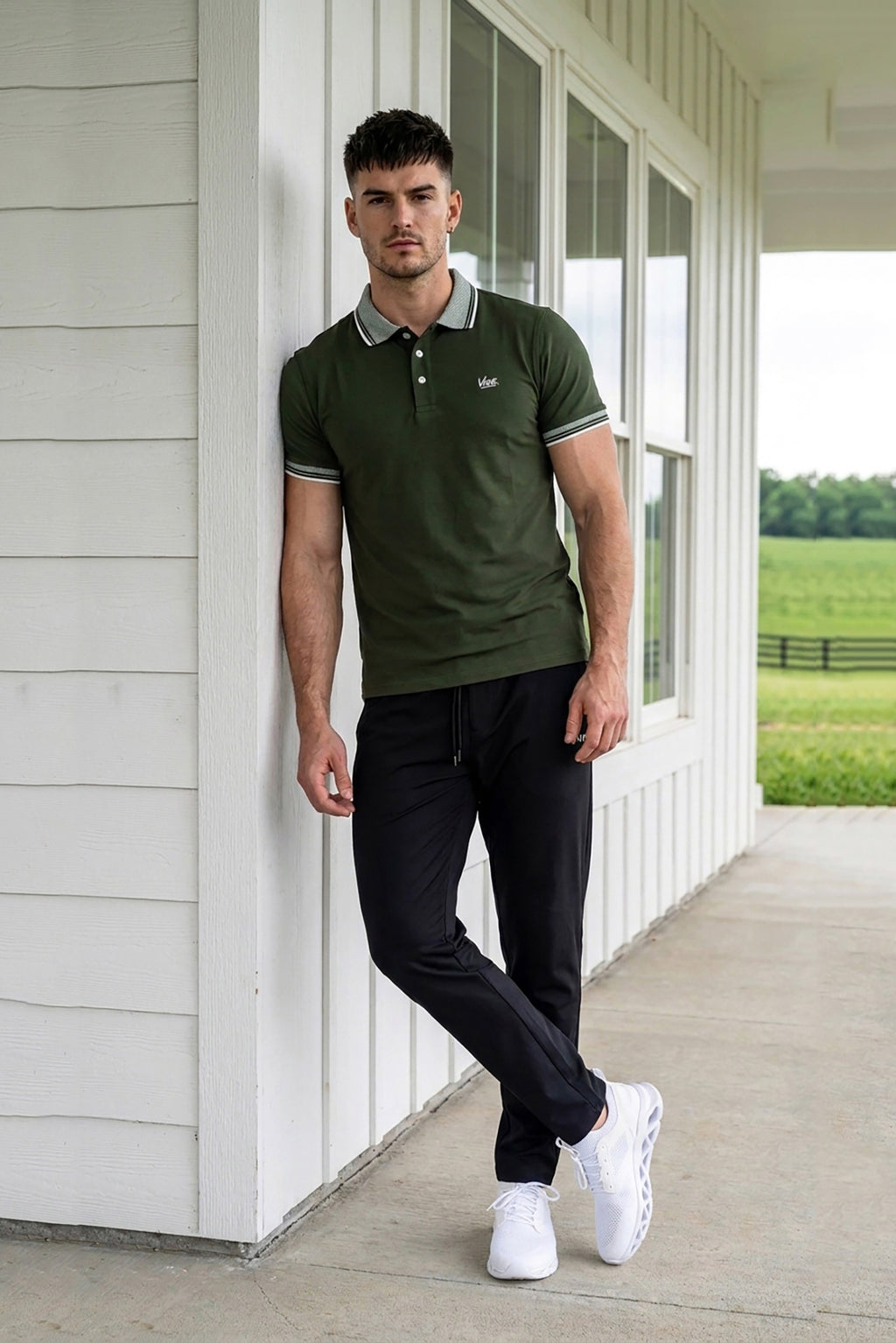 VIVE Heritage Olive Green Polo Set