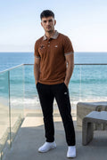 VIVE Heritage Brown Embroidered Polo Set