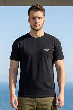 VIVE Black Seem Detail Cotton T-Shirt