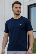 VIVE Navy Blue Seem Detail Cotton T-Shirt