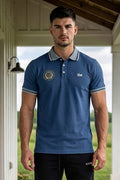 VIVE Embroidered Steel Blue Polo Shirt