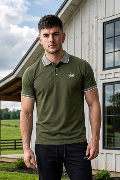 VIVE Embroidered Green Polo Shirt
