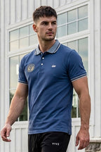 VIVE Embroidered Steel Blue Polo Shirt
