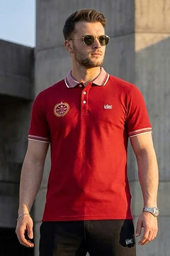 VIVE Embroidered Burgundy Polo Shirt