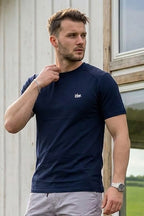 VIVE Navy Blue Seem Detail Cotton T-Shirt