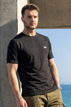 VIVE Black Seem Detail Cotton T-Shirt