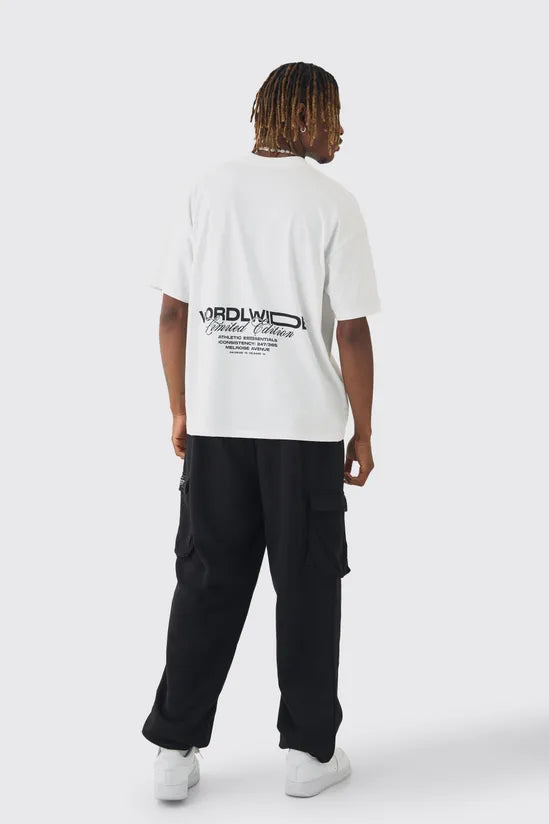 Woven Tab Oversized Fit Cargo Joggers