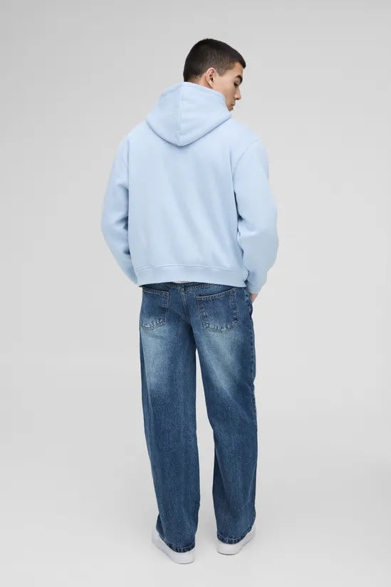 Sky Blue Oversized Boxy Fit Hoodie