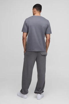 VIVE Relaxed Man Branded Tape Detail Tricot Joggers