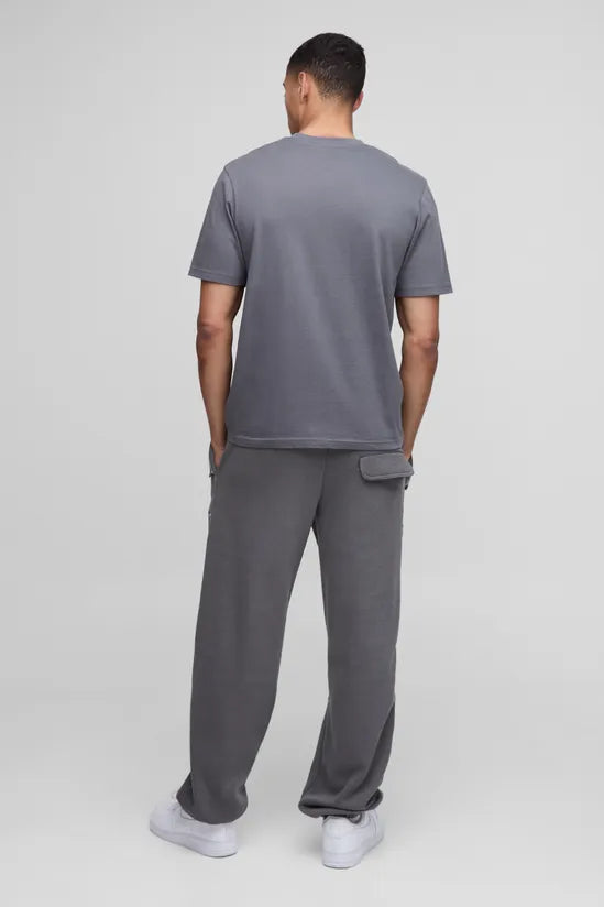 VIVE Relaxed Man Branded Tape Detail Tricot Joggers