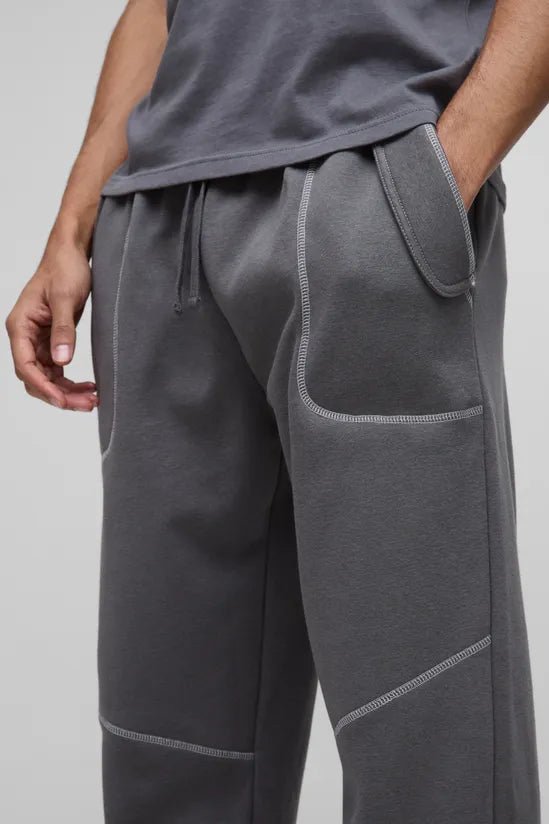 Baggy Contrast Stitch Seam Detail Jogger