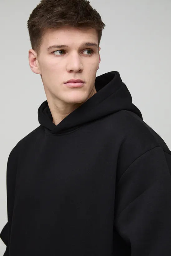 Black Oversized Boxy Fit Hoodie