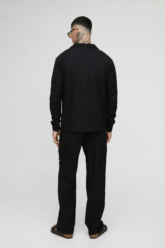 Tall Regular Linen Cargo Shirt & Trouser Set