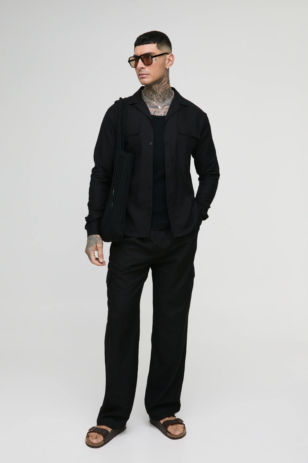 Tall Regular Linen Cargo Shirt & Trouser Set