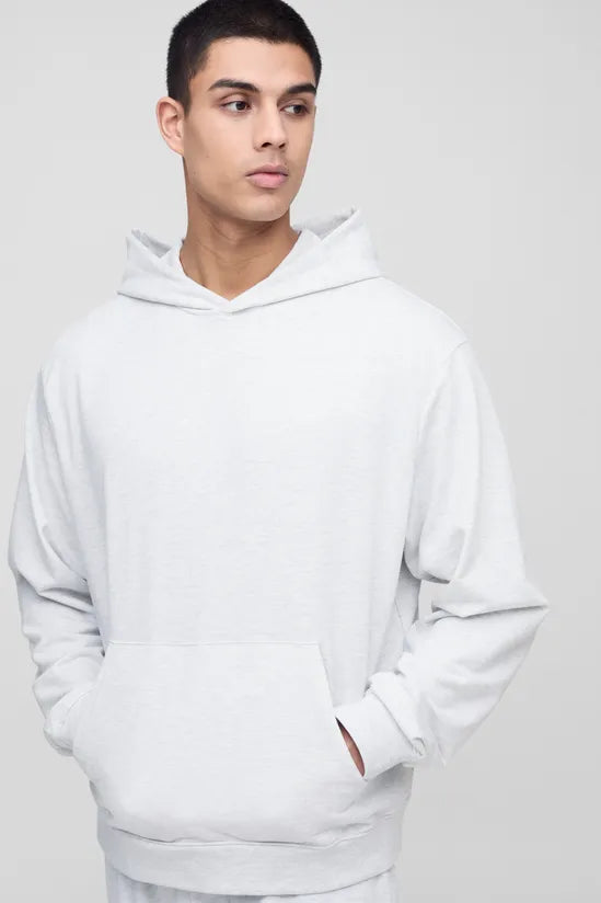 Lightweight Loopback Boxy Oversized Fit Basic Hoodie