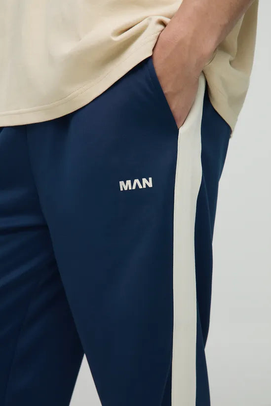 Relaxed Man Branded Tape Detail Tricot Joggers