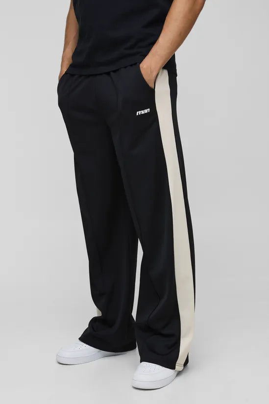Wide Leg Branded Tricot Joggers