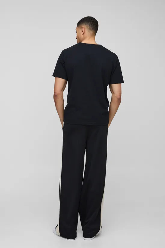 Wide Leg Branded Tricot Joggers