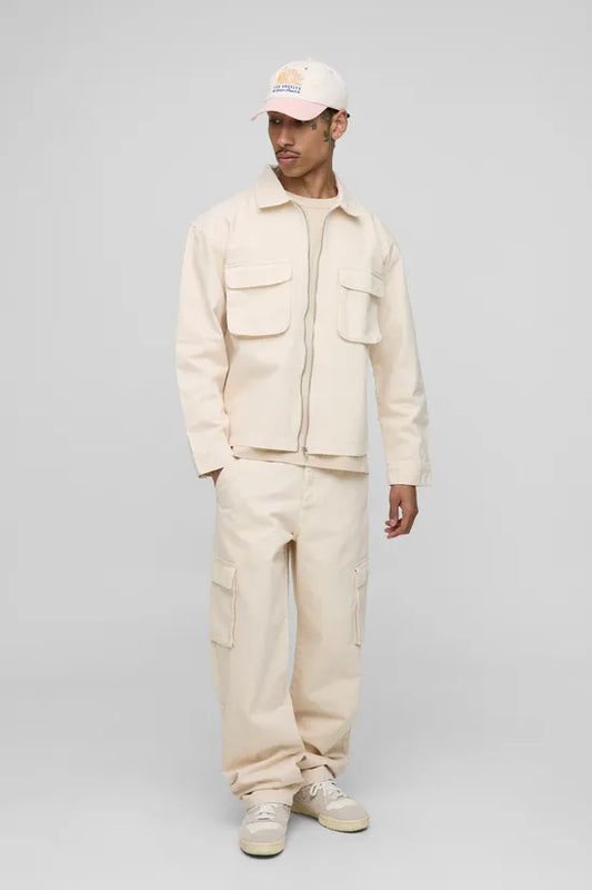Twill Cargo Overshirt & Trouser Set