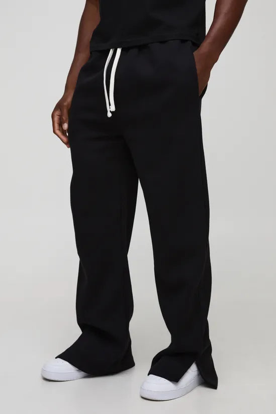Relaxed Fit Flared Split Hem Joggers