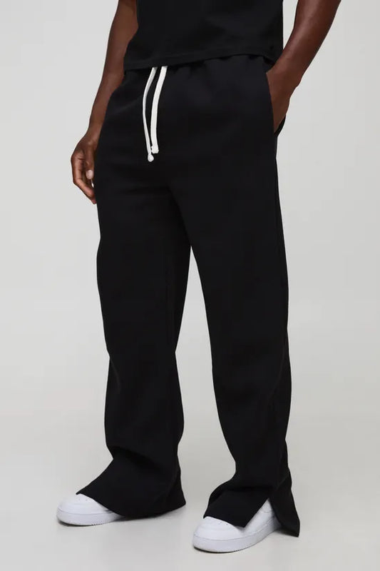 Relaxed Fit Flared Split Hem Joggers