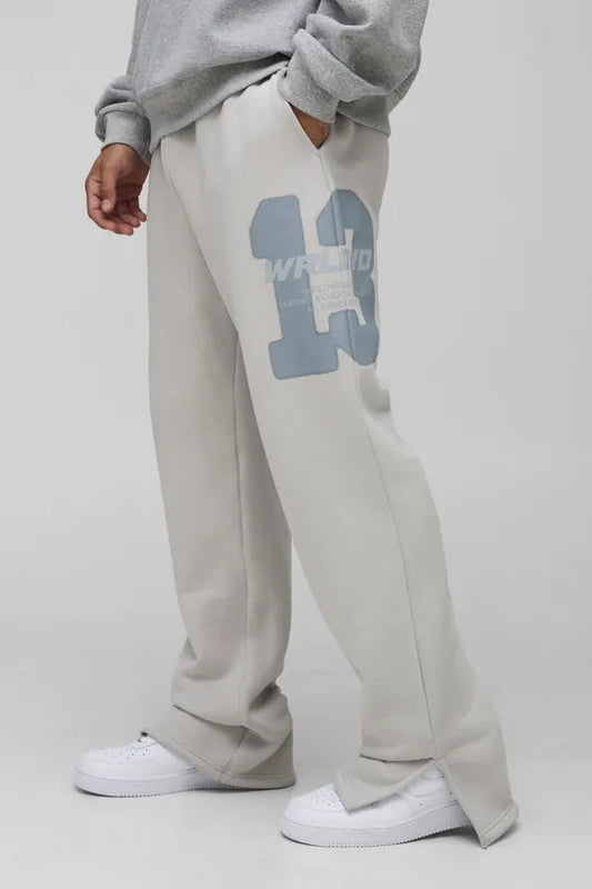 Relaxed Fit Worldwide 13 Varsity Split Hem Joggers