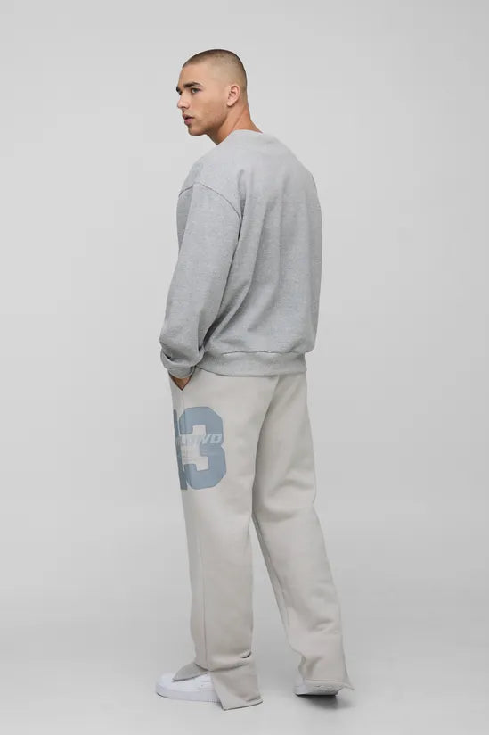 Relaxed Fit Worldwide 13 Varsity Split Hem Joggers