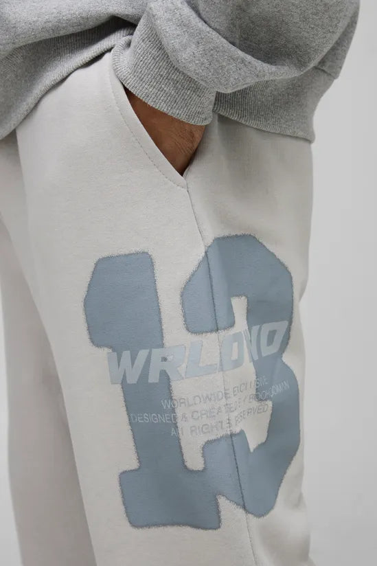 Relaxed Fit Worldwide 13 Varsity Split Hem Joggers