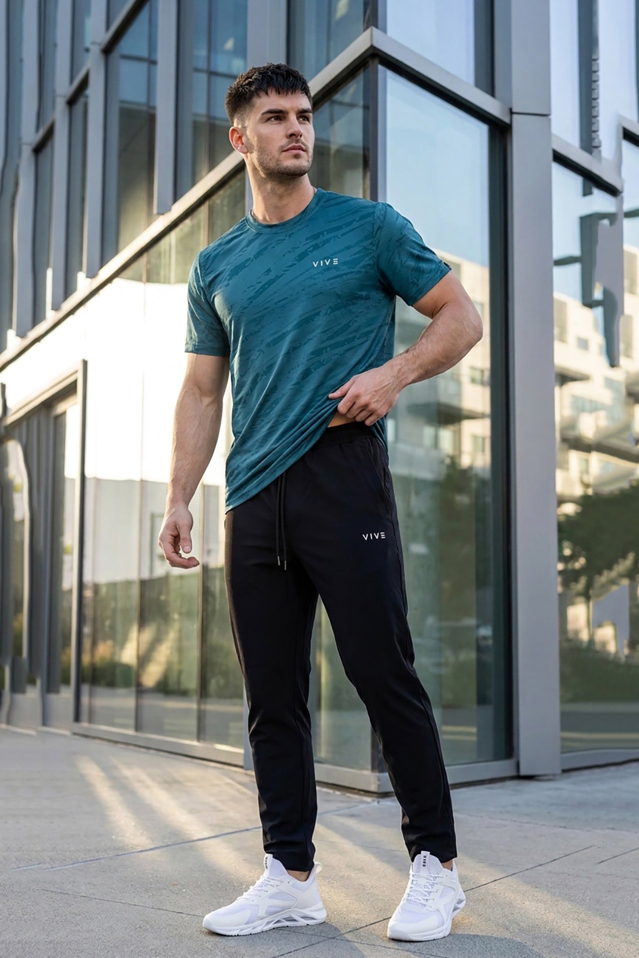 VIVE Storm Blue Performance Activewear Set
