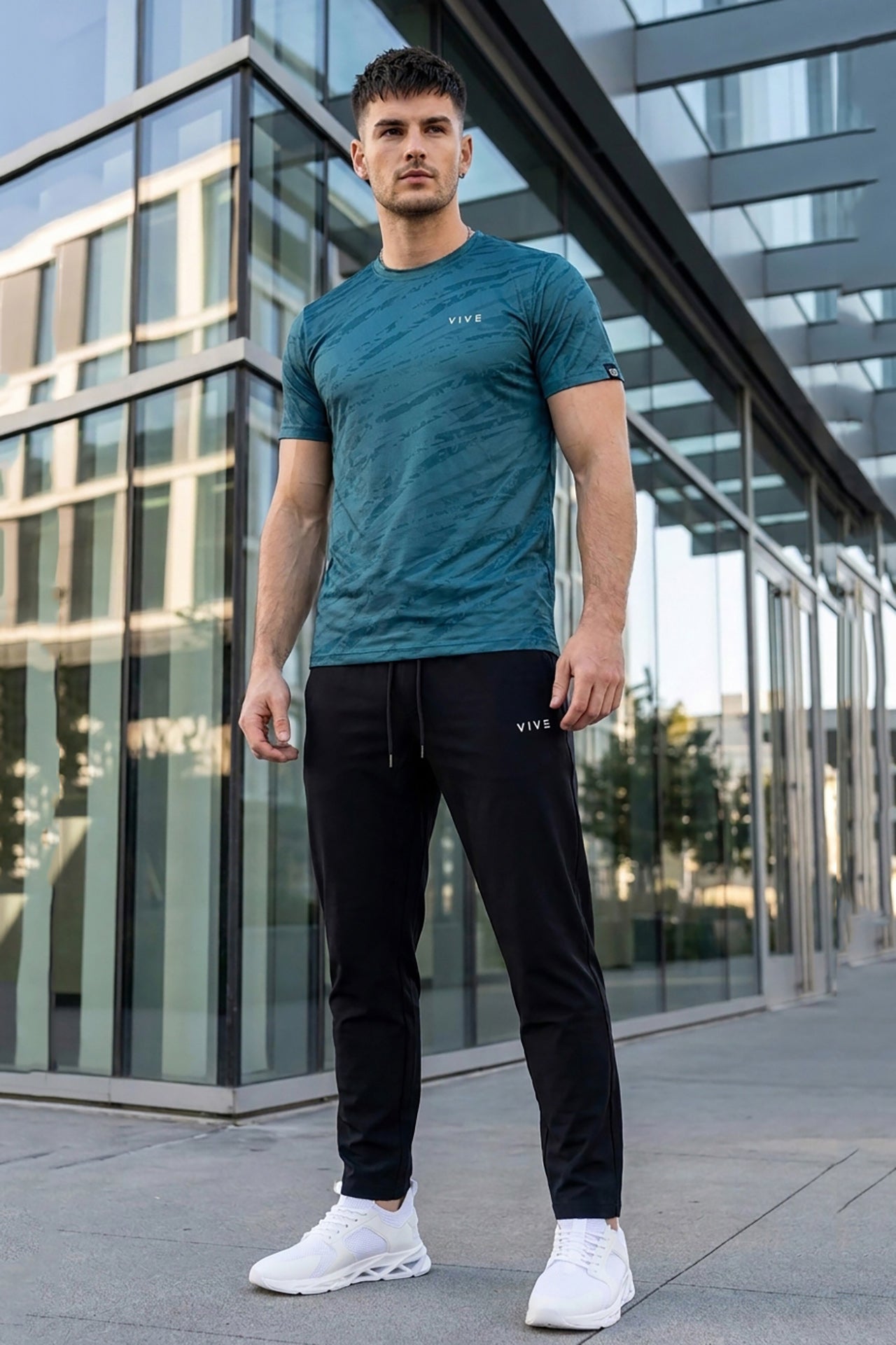 VIVE Storm Blue Performance Activewear Set