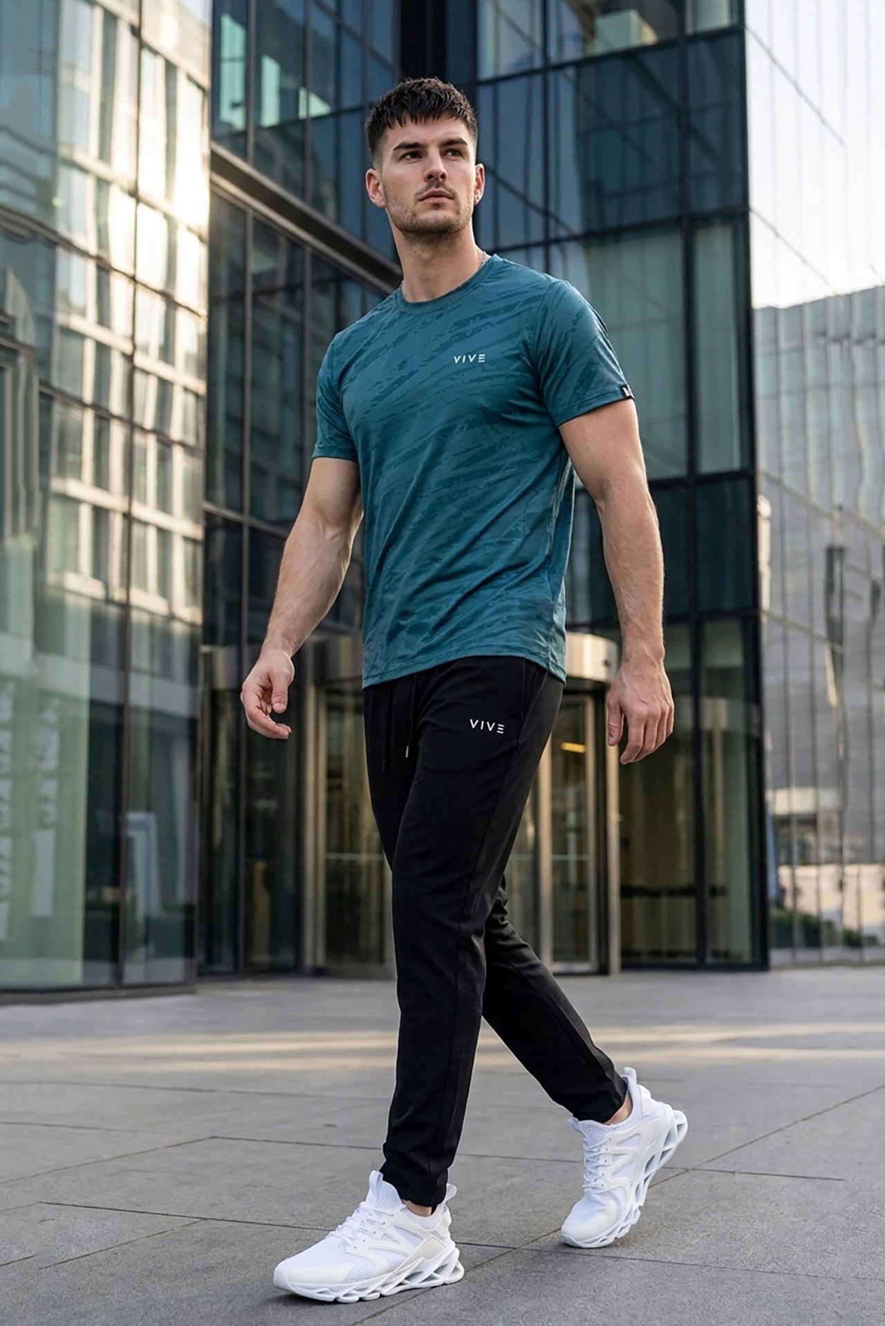 VIVE Storm Blue Performance Activewear Set