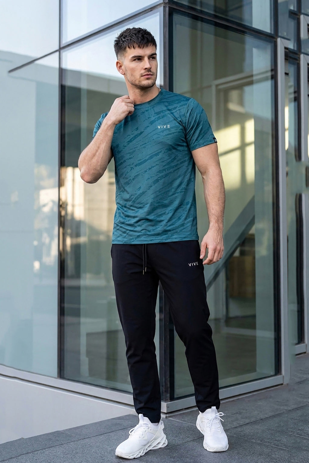 VIVE Storm Blue Performance Activewear Set